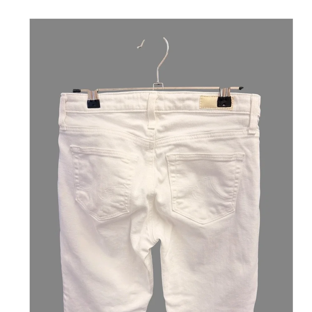 AG Adriano Goldschmied Prima Ankle Jeans Womens 27 White Excellent Cigarette Leg